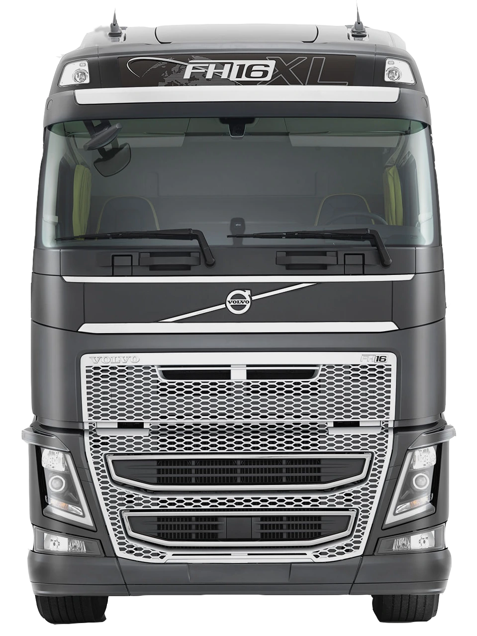 Front view of transport truck